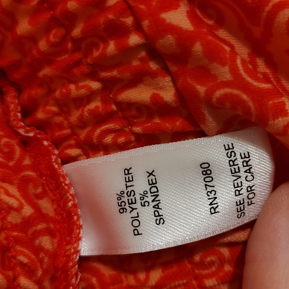 Cato Woman Swingy Pull-On Midi Skirt Coral & Orange Stretch Flare Size 18/20W - Picture 10 of 10